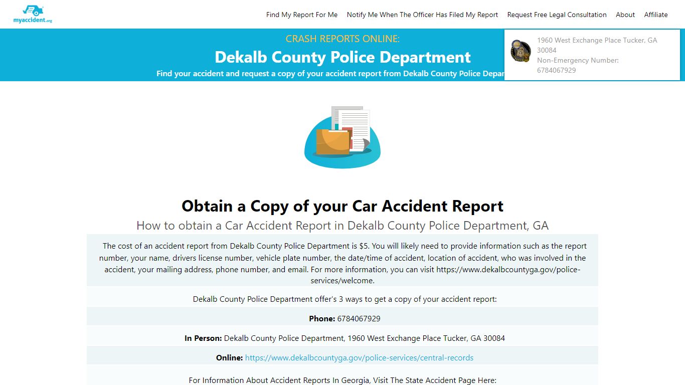 Online Crash Reports for Dekalb County Police Department - MyAccident.org